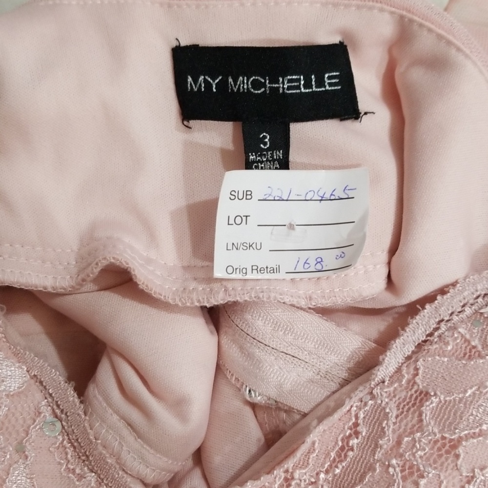 My Michelle Special Occasion Pink Prom Maxi dress. Size 3 - Picture 5 of 9